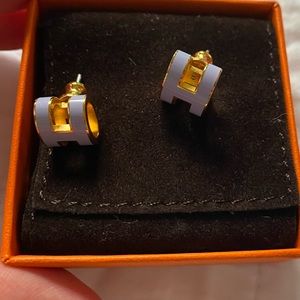 Hermes enamel earrings